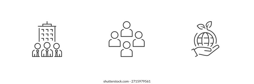 Conjunto de ícones de banner de CSR contendo ícones de vetor de responsabilidade social, corporativa