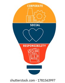 CSR Banner Web Icon For Business And Organization, Corporate Social Responsibility And Giving Back To The Community. Vector Infographic Illustration  For Presentations, Sites, Reports, Banners 