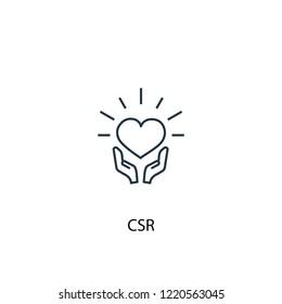 CSR concept line icon. Simple element illustration. CSR concept outline symbol design. Can be used for web and mobile UI/UX