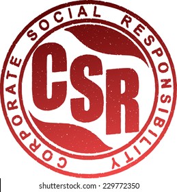 CSR. Corporate Social Responsibility Rubber Stamp