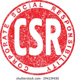 CSR. Corporate Social Responsibility Rubber Stamp