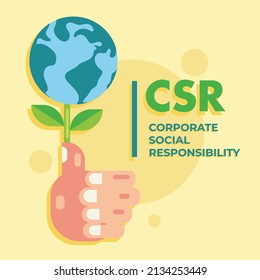 CSR corporate social responsibility vector illustration background