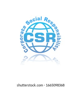 CSR corporate social resposibilty reflected simple icon vector illustration