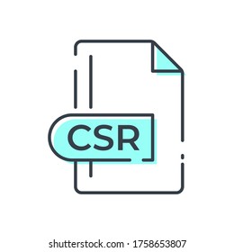 CSR File Format Icon. CSR extension line icon.