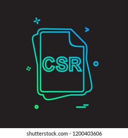 CSR file type icon design vector