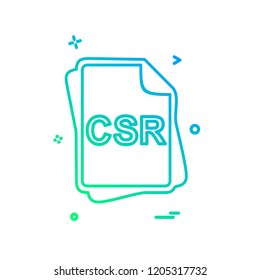 CSR file type icon design vector