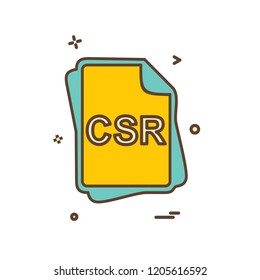 CSR file type icon design vector