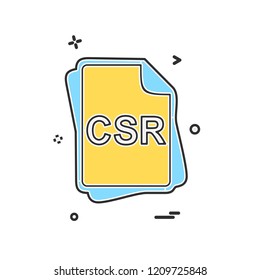 CSR file type icon design vector