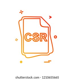 CSR file type icon design vector