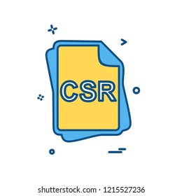 CSR file type icon design vector