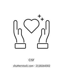 csr icon. Outline style icon design isolated on white background