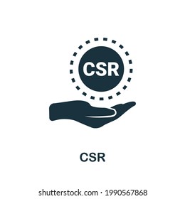 Csr Icon. Simple Creative Element. Filled Monochrome Csr Icon For Templates, Infographics And Banners