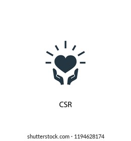 CSR icon. Simple element illustration. CSR concept symbol design. Can be used for web and mobile.