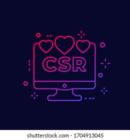 Icono de línea CSR para web