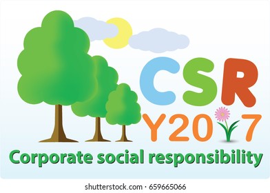 CSR logo for presentation with nature tree and flower for year 2017.