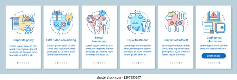 CSR onboarding mobile app page screen vector template. Corporate social responsibility. Business ethics walkthrough website steps. Corporate policy. UX, UI, GUI smartphone interface concept