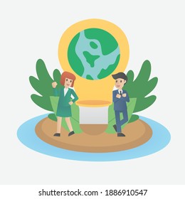 CSR-corporate social responsibility concept in business concept,Idea and vision of Sustainable corporate growth,environmental friendly,Vector illustration.