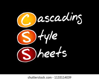 CSS - Cascading Style Sheets acronym, technology concept background