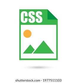 CSS Color File Icon, Flat Design Style