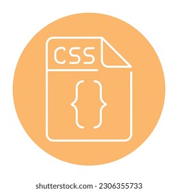 CSS file color line icon. Format and extension of documents.