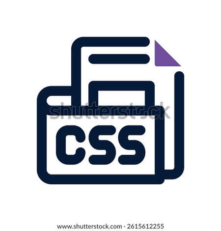 css file dual tone icon. Sleek and modern vector icon for websites, mobile apps, marketing materials, and corporate design. Fully scalable and ready to use.