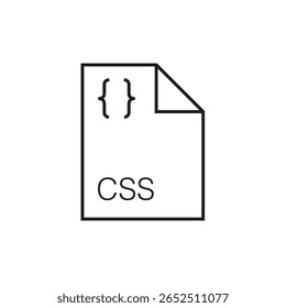ícone de extensão de arquivo css contorno traçado editável eps 