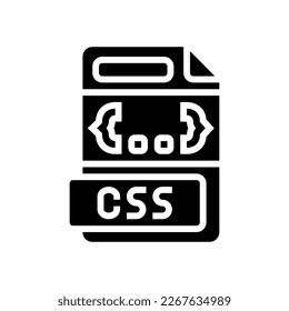 css file format document glyph icon vector. css file format document sign. isolated symbol illustration