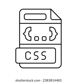 css file format document line icon vector. css file format document sign. isolated contour symbol black illustration