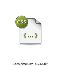 CSS file format icon in color. Computer web page style