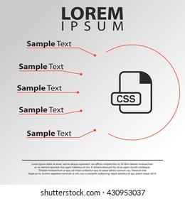 css file format  icon. css file extension infographics template