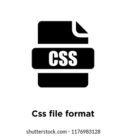 Css file format icon vector isolated on white background, logo concept of Css file format sign on transparent background, filled black symbol