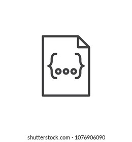 CSS File Format outline icon. linear style sign for mobile concept and web design. simple line vector icon. Symbol, logo illustration. Pixel perfect vector graphics