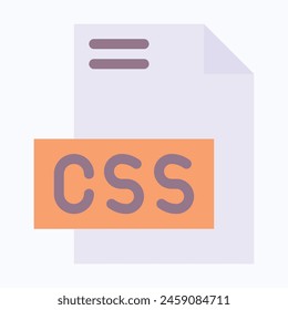 CSS File Format Vector Icon, Isolated On Abstract Background.
