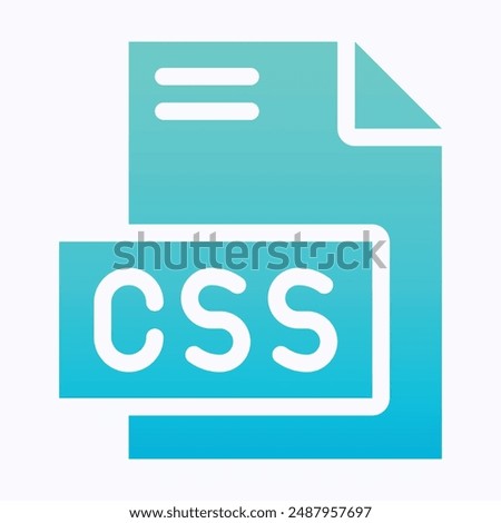 CSS File Format Vector Icon, Isolated Gradient Vector Icon.