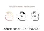 CSS File icon design with white background stock illustration