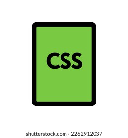 Línea de icono de archivo CSS aislada en fondo blanco. Icono delgado plano negro sobre el estilo de contorno moderno. Símbolo lineal y trazo editable. Ilustración vectorial de trazo simple y de píxel perfecto.