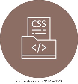 CSS File line circle icon vector image. Can also be used for web apps, mobile apps and print media.