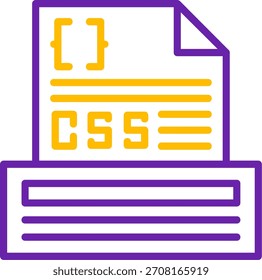 Css File Line Two Color Vector Icon Design