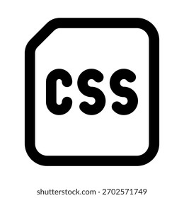CSS File Professional Line Icon. Modern vector illustration representing web styling, coding structure, and d
