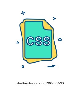 CSS file type icon design vector