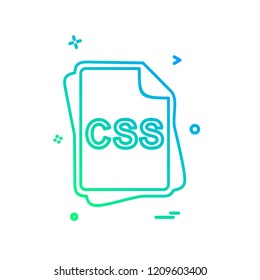 CSS file type icon design vector