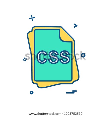 CSS file type icon design vector