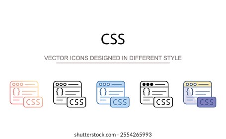 CSS icon design with white background stock illustration