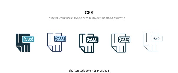 css icon in different style vector illustration. two colored and black css vector icons designed in filled, outline, line and stroke style can be used for web, mobile, ui