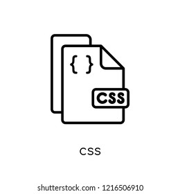 CSS icon. Trendy modern flat linear vector CSS icon on white background from thin line Technology collection, editable outline stroke vector illustration