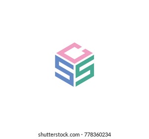 CSS letter. Hexagon logo with CSS letter