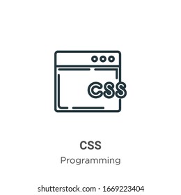 Css outline vector icon. Thin line black css icon, flat vector simple element illustration from editable programming concept isolated stroke on white background