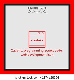 Css, php, web development icon  line icon