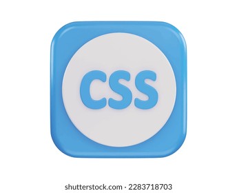 css programing icon 3d rendering vector illustration