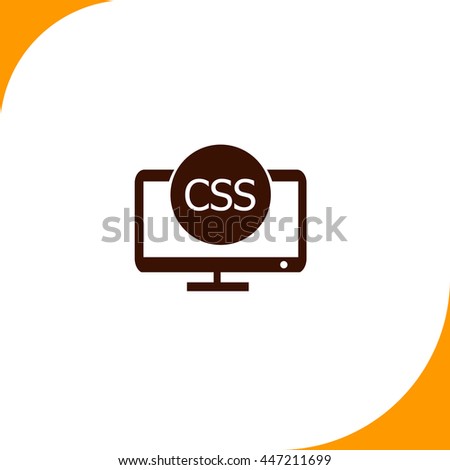CSS sign. Brown icon on white background